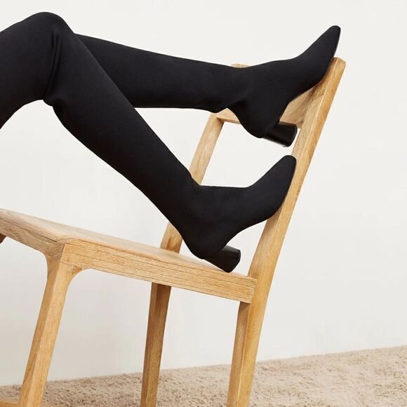 M. M. Lafleur Black Nina Knit Boots - Picture 11 of 15